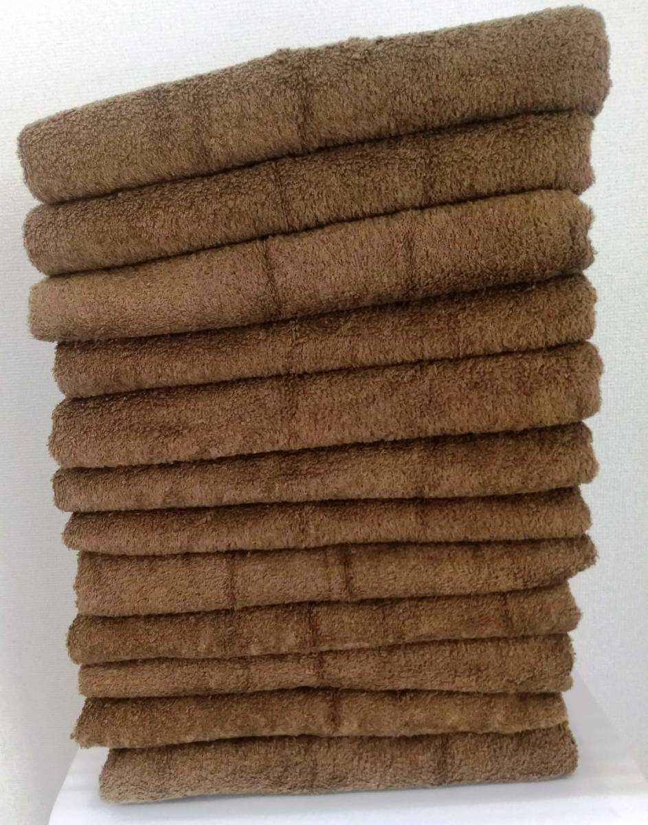 新品・即決★在庫一掃セール★送料無料日本製泉州 コットンバスタオル　モカ　4.3ｋｇ　12枚 65×130m 業務用 雑巾 洗車 ペット 介護