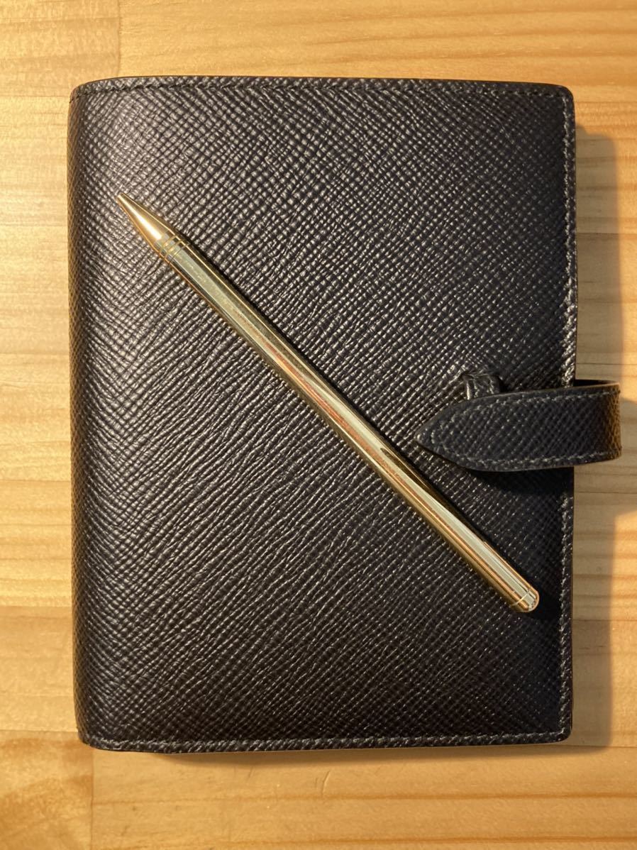 スマイソン Smythson Panama Bijou システム手帳 黒(ファッション小物 