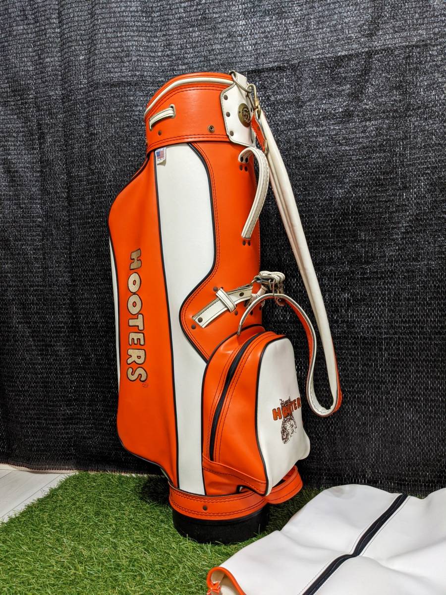 HOOTERS フーターズ 8.5型 キャディバッグ オレンジ × ホワイト