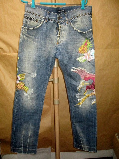ドルチェ＆ガッバーナ DOLCE&GABBANA 05SS 鷹刺繍 スタッズ デニム 46 