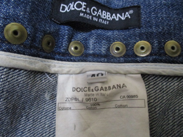 ドルチェ＆ガッバーナ DOLCE&GABBANA 05SS 鷹刺繍 スタッズ デニム 46 