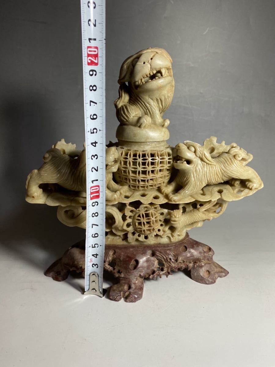 中国 寿山石 中国美術 香炉 古美術 置物 仏教美術 獅子 東洋美術 彫刻