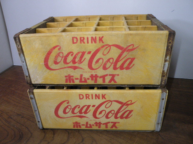 Coca-Cola 木製ケース ホームサイズ 32 コカ・コーラ Coca-Cola ホームサイズ 木箱 2点 まとめて / 昭和