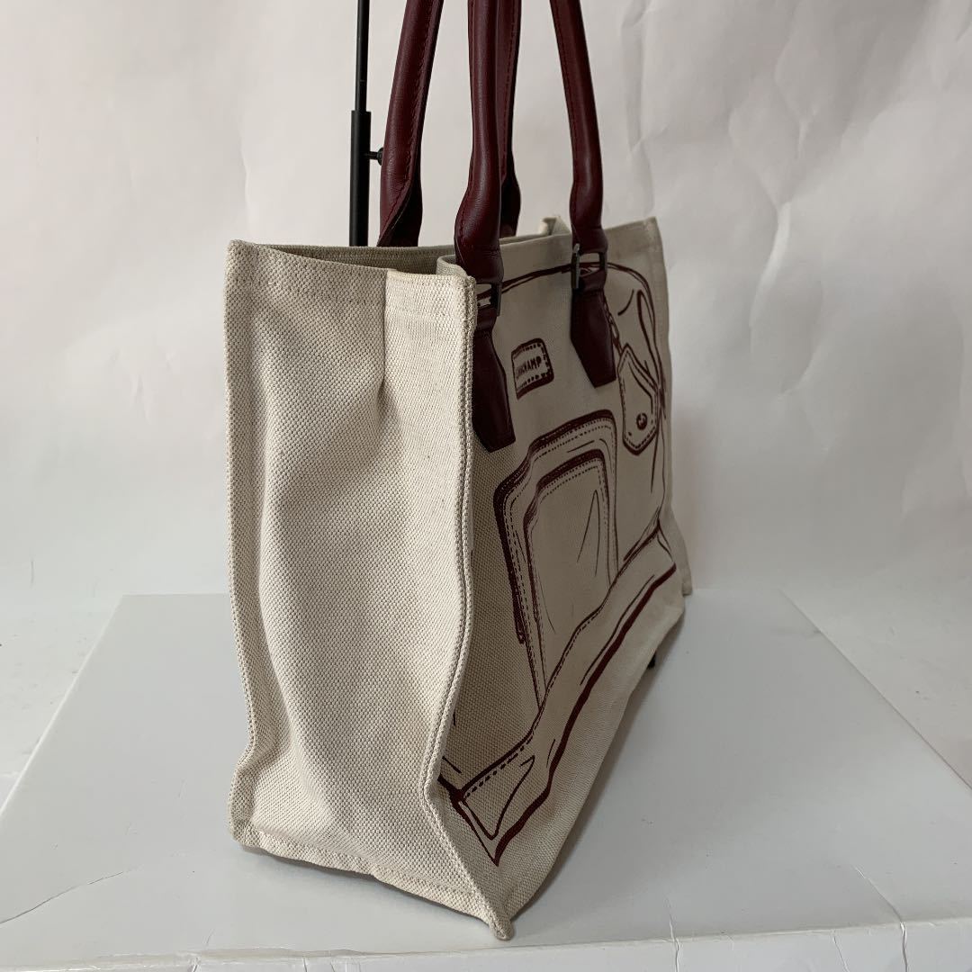 LONGCHAMP ロンシャン トートバッグ キャンバス レザー IT BAG ロゴ