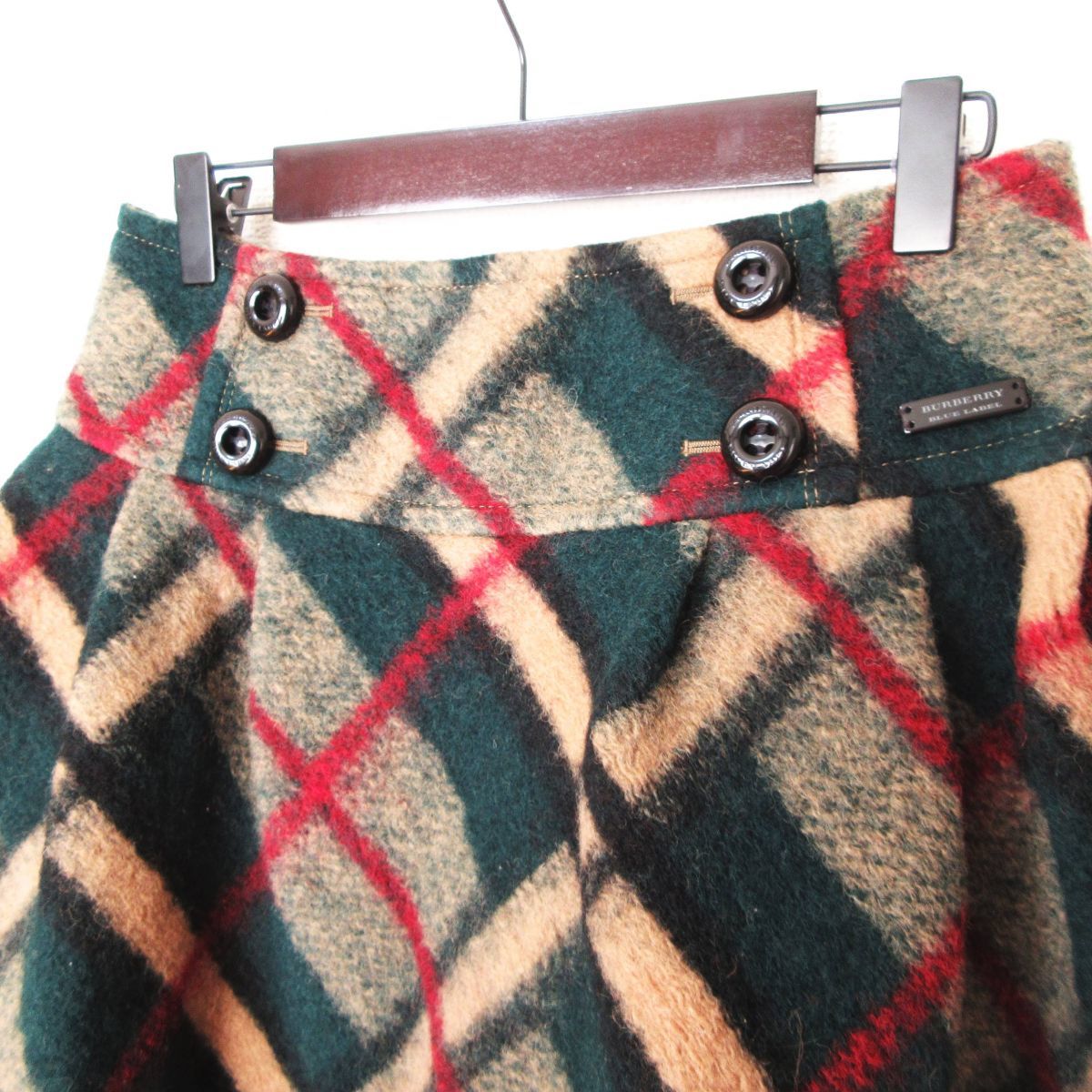 美品 BURBERRY BLUE LABEL バーバリーブルーレーベル ウール チェック 