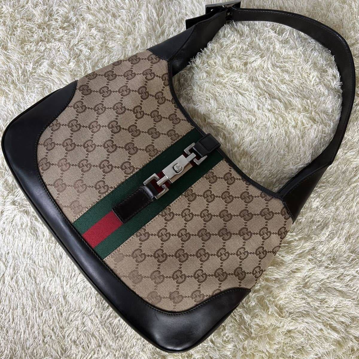1円 GUCCI グッチ ジャッキー シェリーライン ショルダーバッグ 
