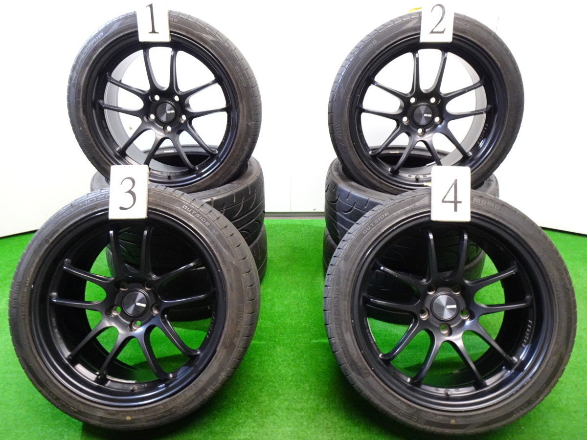 4本 エンケイ PF01 EVO 18インチ 9J +45 5H PCD 114.3 ラジアル MOMO 