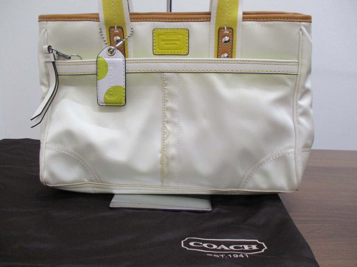 COACH コーチ A0894-F11993 ナイロン トートバッグ 白 ホワイト(トート 