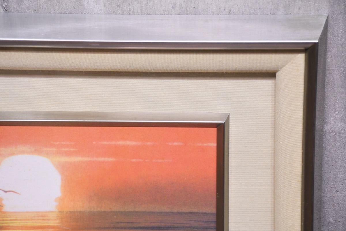 岩橋 英遠 画伯筆 アートレリーフ 「陽」 額装 箱 付き 自然 風景 景色