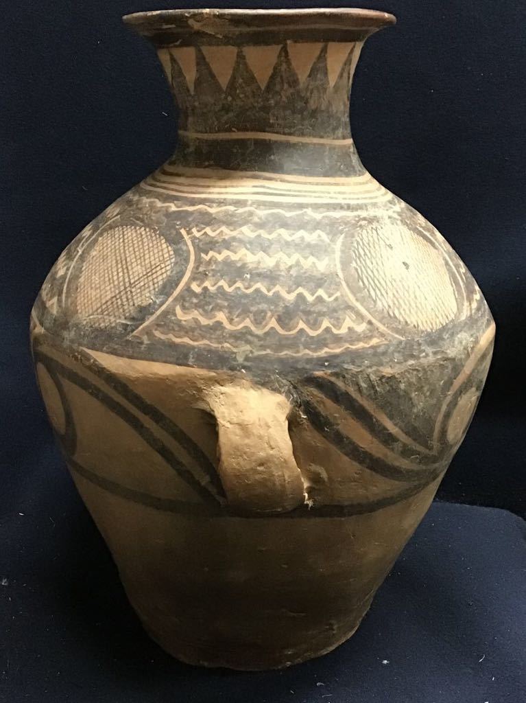 アンダーソン土器 高さ43.5cm 彩陶双耳壷 出土 紀元前 馬家窯文化 中国