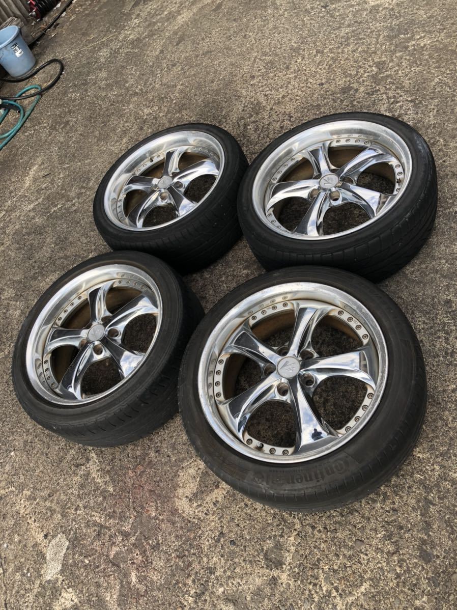 18インチ 深リム　メッキ　４本セット　jzx100 希少！4本付 ワーク クロームメッキ WORK VS-KF 8j +38 18インチ 深