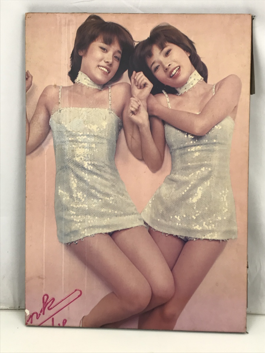 01y1224 ピンクレディー木製パネル/アイドルグッズ/ポスター/写真 中古