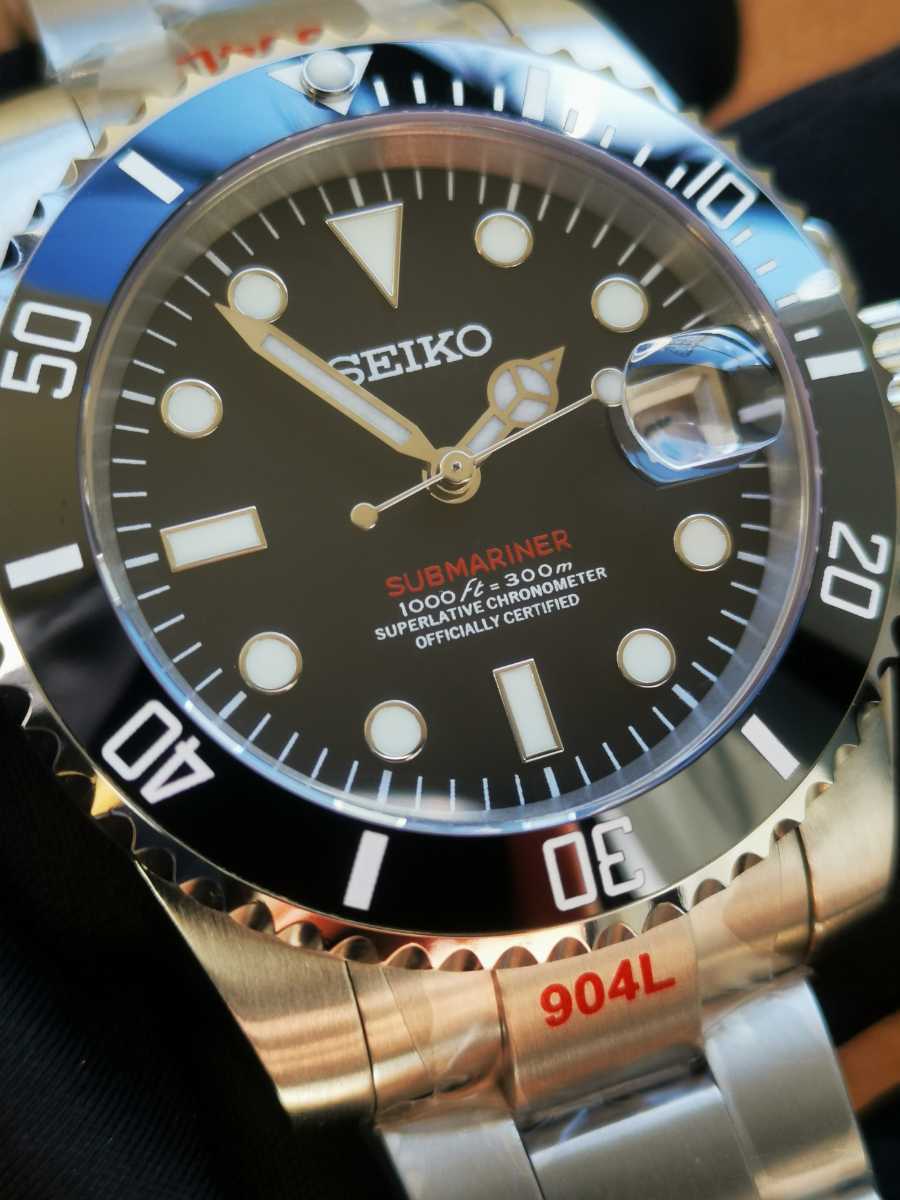 1円～ セイコー サブマリーナ カスタム NH35 搭載 赤サブ mod seiko
