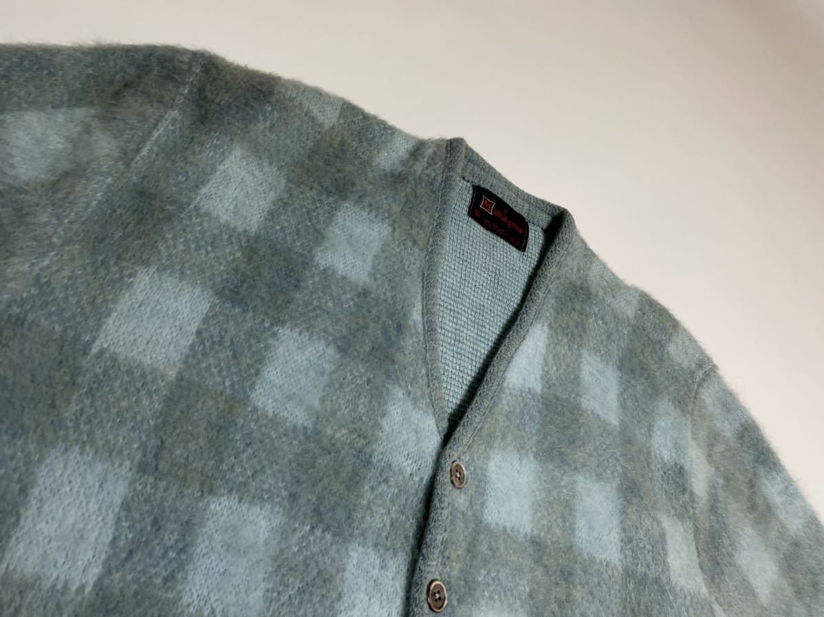60s ヴィンテージMunsingWear モヘア カーディガン チェックパターン 