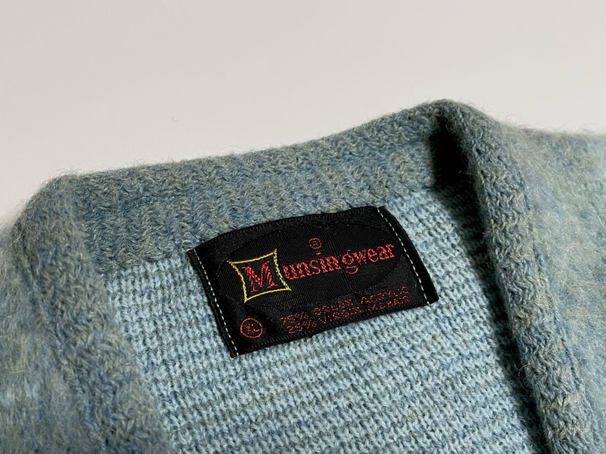 60s ヴィンテージMunsingWear モヘア カーディガン チェックパターン 