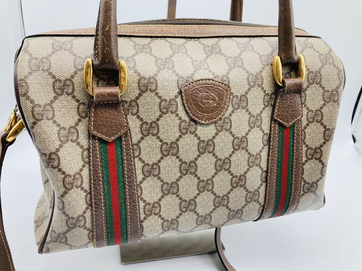 k94 必見 GUCCI グッチ GG柄 シェリーライン 2way ミニボストンバッグ 