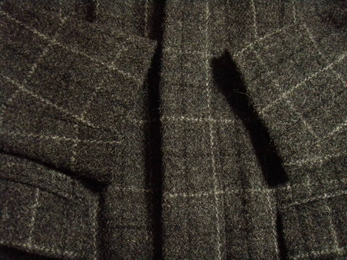 美品 定価￥51840 BEAUTY&YOUTH ビューティアンドユース HARRIS TWEED ハリスツイード チェスター コート M グレー チェック ハリスツイード UNITED 極 キャメルミックス 〈洗える〉 タートルネックニット