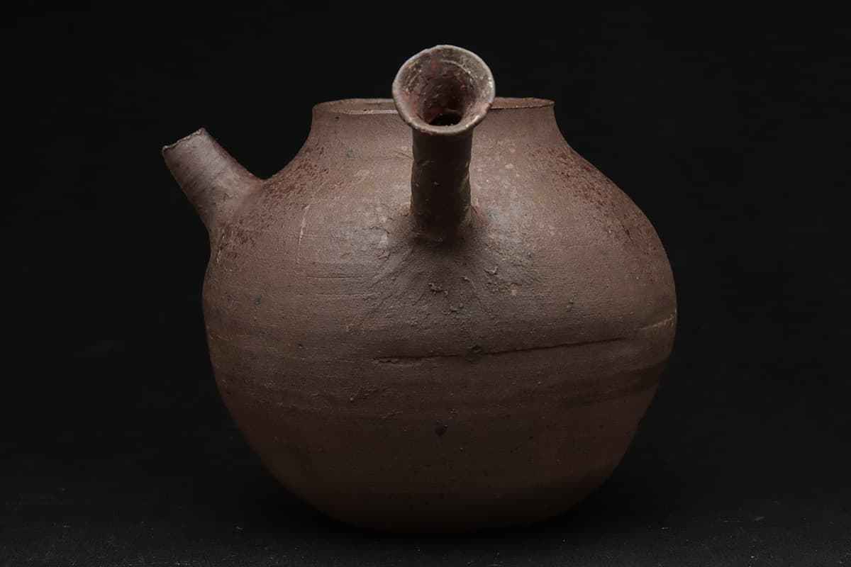 CZ118 時代物 南蛮急須 高9.5cm 砲口 丸形 横手 南蛮急須 南蛮茶注