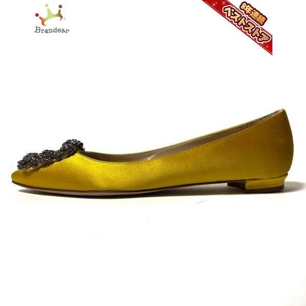 マノロブラニク MANOLO BLAHNIK フラットシューズ 35 - サテン ダーク