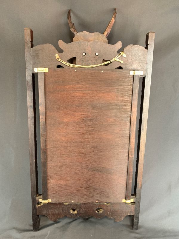 zu2H1cJ004 鹿 葡萄 ウォールミラー 彫刻 木製 壁掛け鏡 姿見