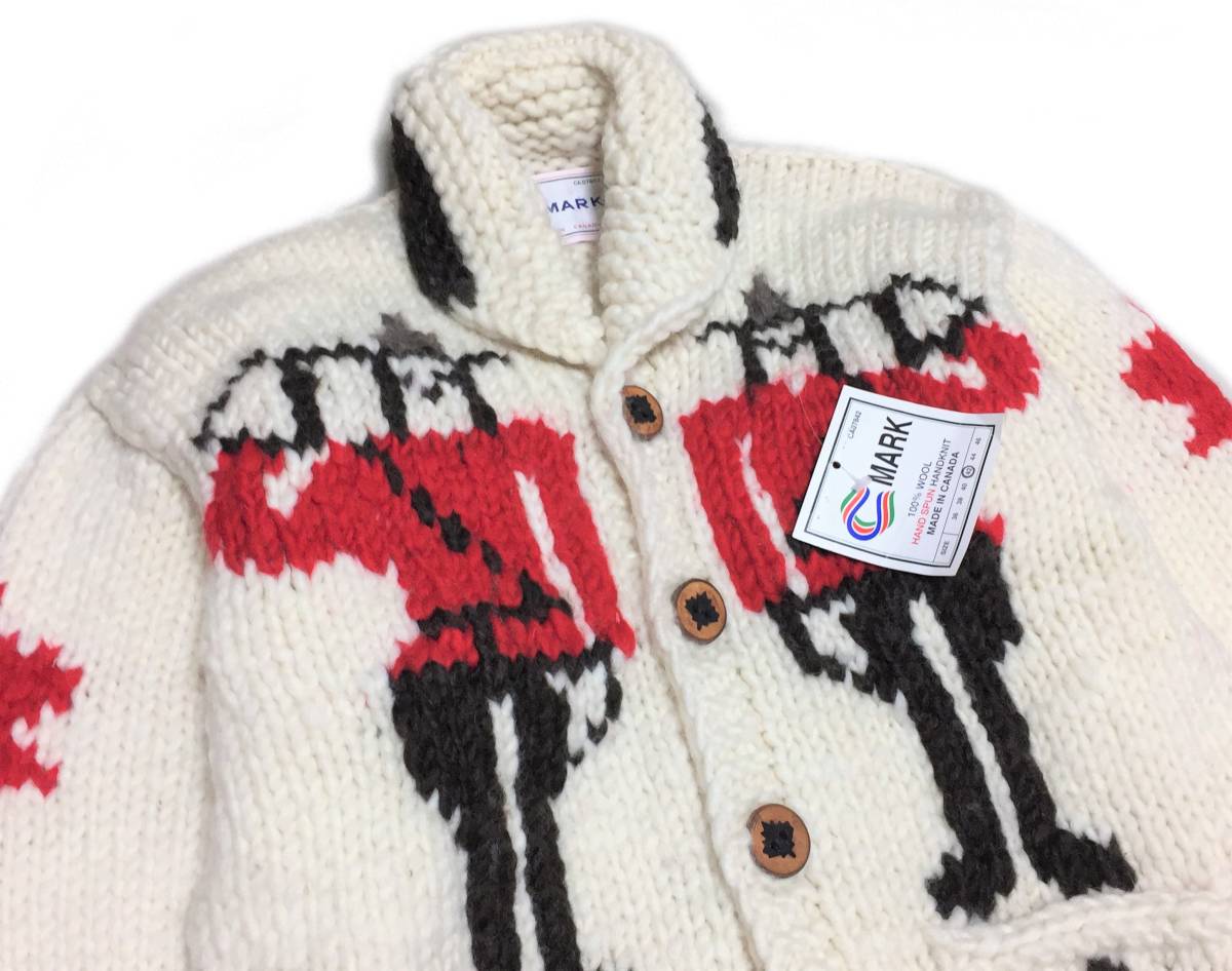 90s MARK カナダ製 カウチンニットセーター トナカイXL〜 2XL相当