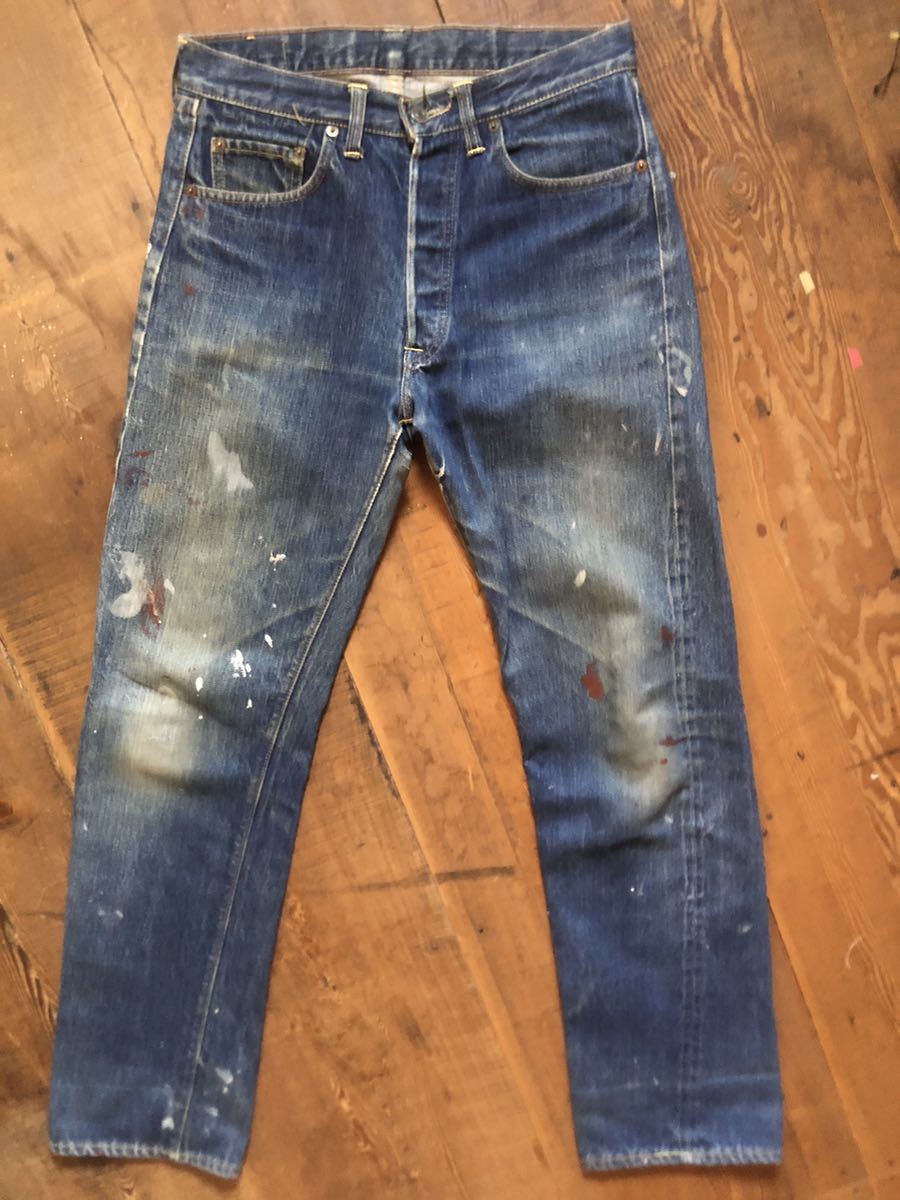 Special 60s LEVIS 501 BIGE 希少デカ文字 濃い目 ペンキ 白タブ 