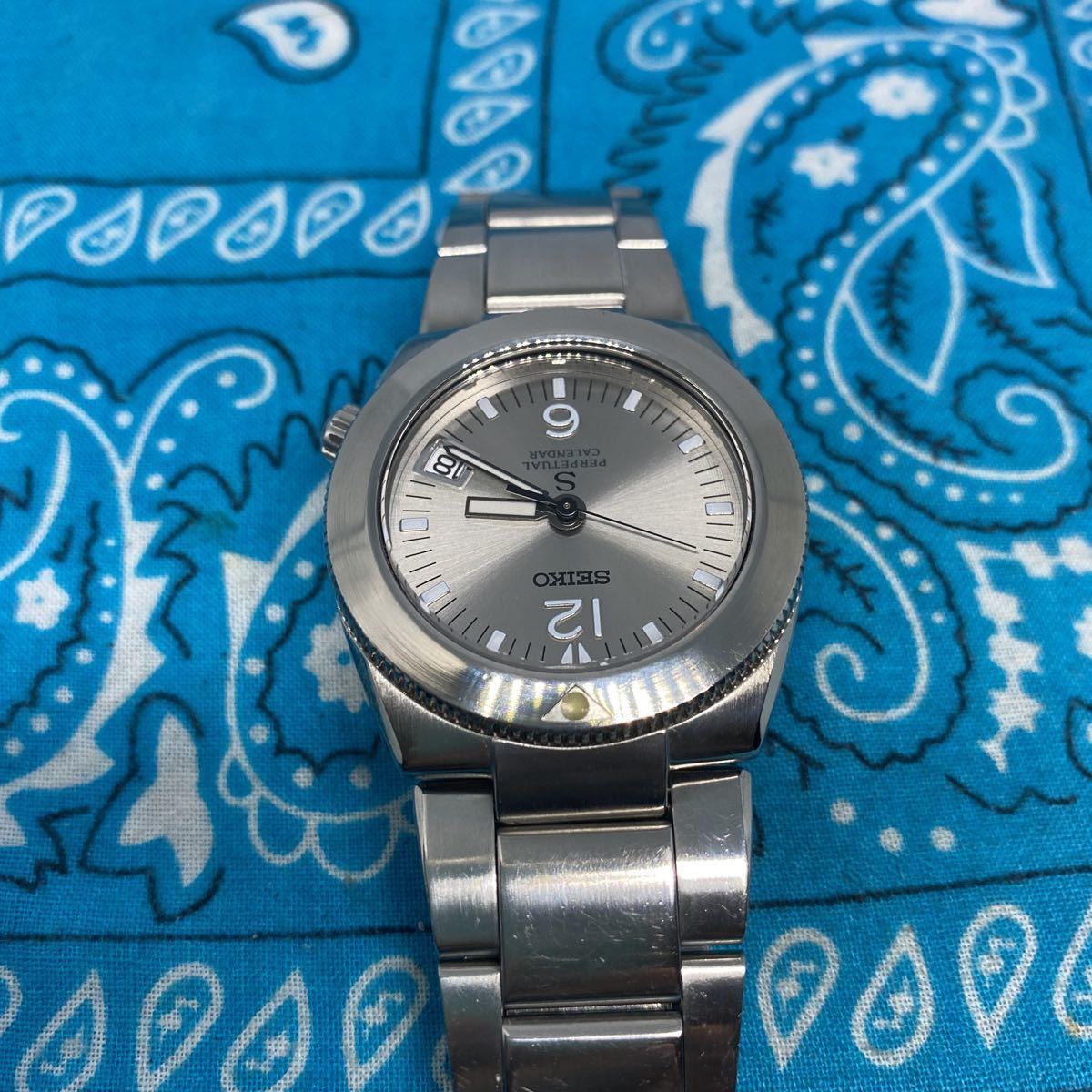 カレンダー設定済 SEIKO セイコー クォーツ SUS サス PERPETUAL 