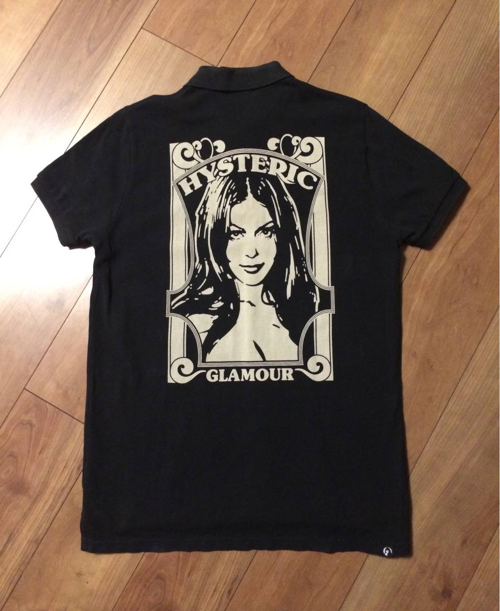 HYSTERIC GLAMOUR Hys Girl Polo shirt, L-size BLACK ヒステリック