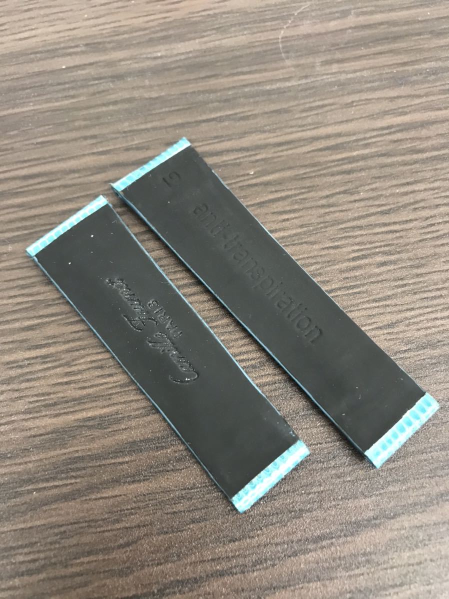 208 未使用 ！ カミーユ フォルネ 革ベルト バンド ブレス レザー ターコイズ ティファニーブルー リザード トカゲ 19mm 腕時計 メンズ