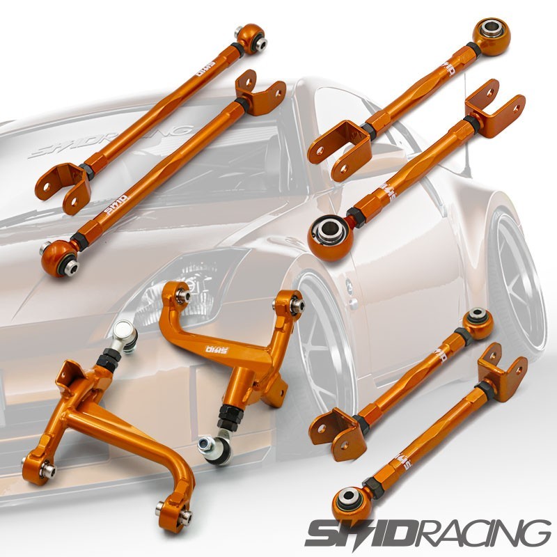 スキッドレーシング リアアーム4点セット 車検OK Z33 V35 アーム 4点セット リア アッパーアーム 鬼キャン