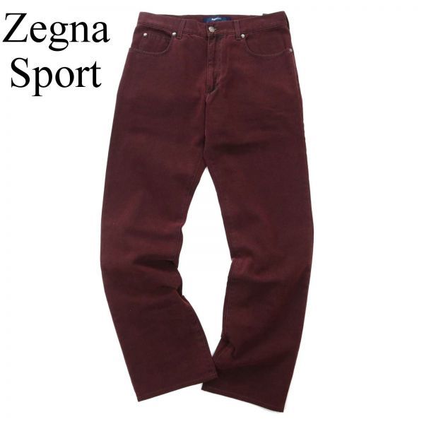 イタリア製★ Zegna Sport ゼニア スポーツ 5ポケット★ スリム テーパード パンツ Sz.33　メンズ ボルドー カジュアル　C1B03411_C#R