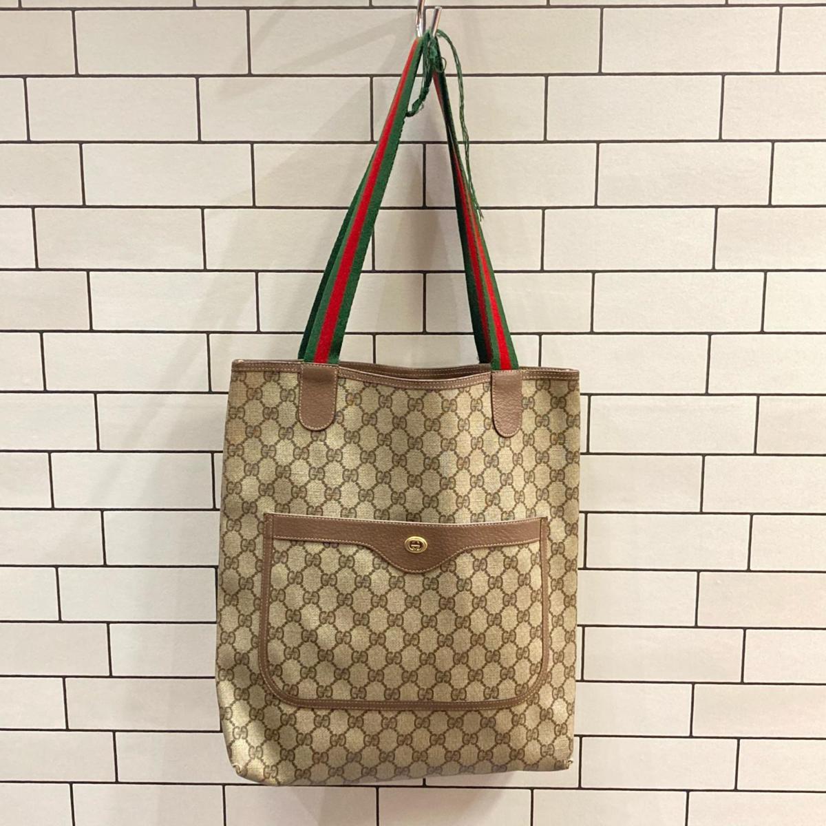 GUCCI グッチ オールドグッチ シェリーライン GG柄 トートバッグ 持ち 