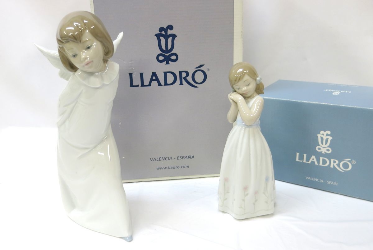 1000円スタート フィギュリン LLADRO リヤドロ 2点 天使の考え事 4960 