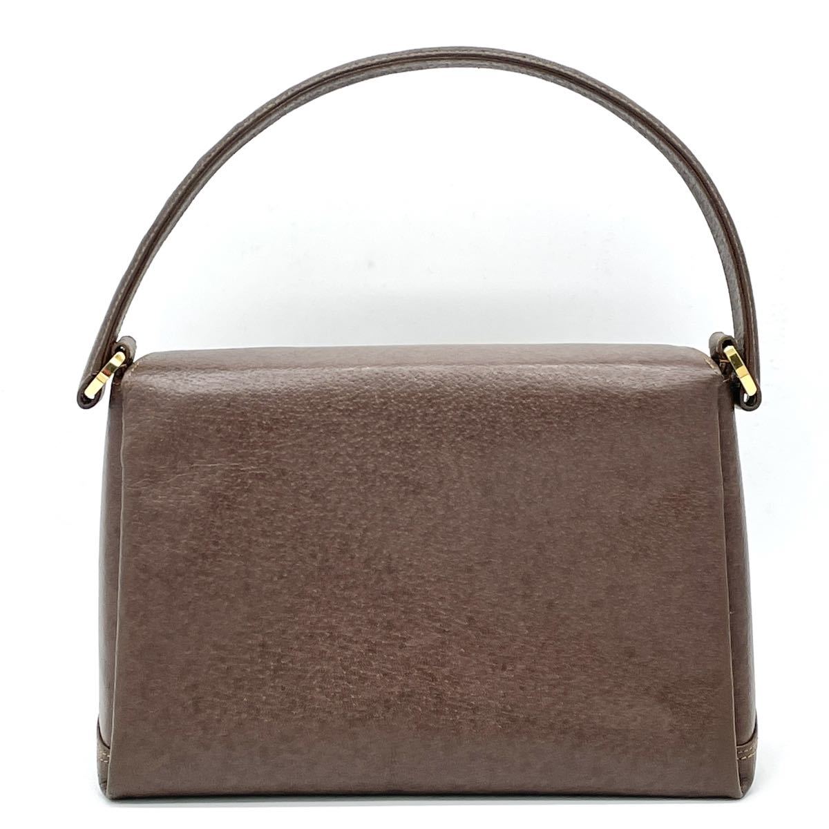 1円 美品 GUCCI オールドグッチ レザー ブラウン ゴールド Gロゴ 