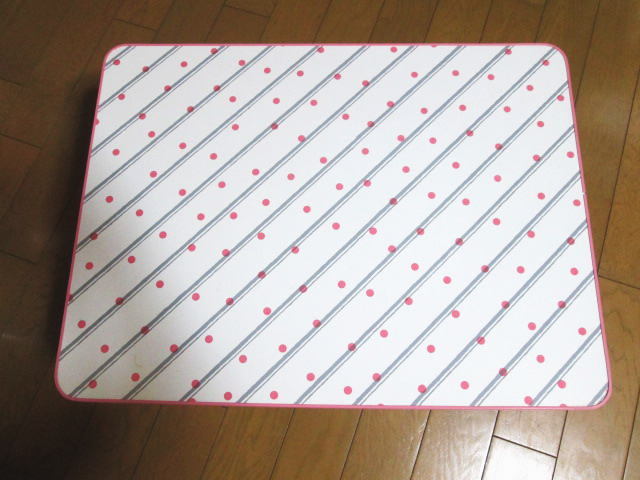 レトロポップ 白 ストライプ柄 折りたたみテーブル 昭和家具 平成/レトロ ポップ 折りたたみ テーブル ホワイト×ピンク】ストライプ
