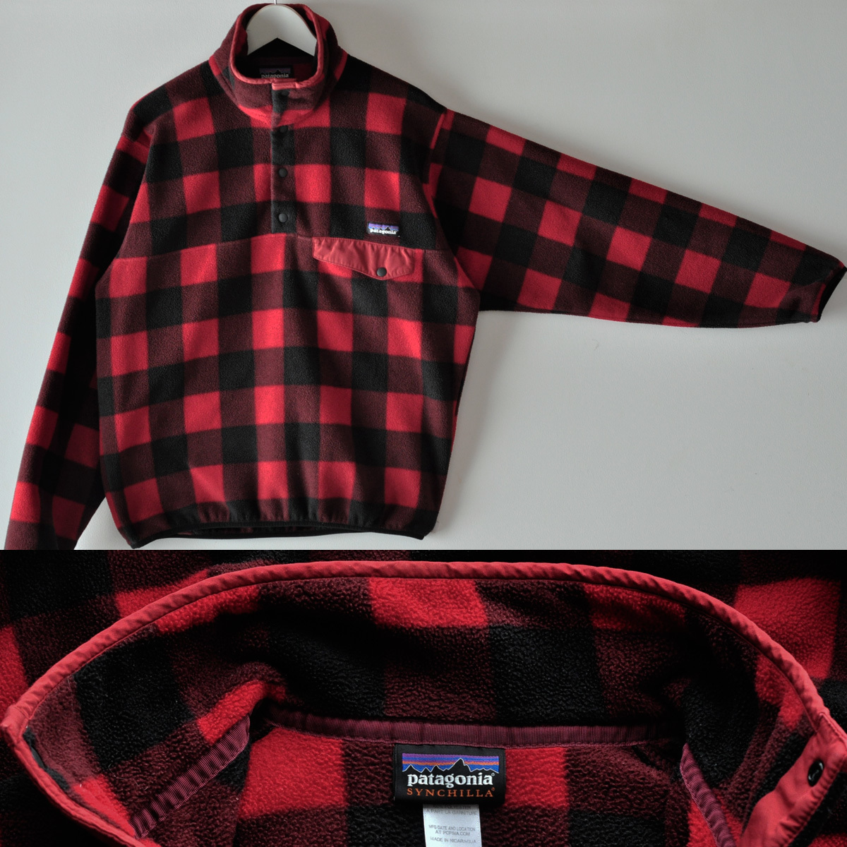 希少色 patagonia パタゴニア スナップT バッファローチェック メンズS 