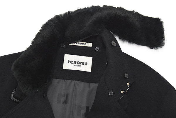 定価6万円 レノマ【renoma HOMME】ラビットファー付き カシミヤ混  