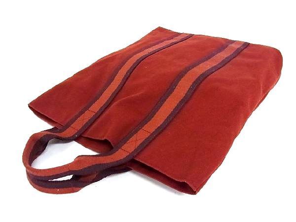 1円 HERMES エルメス フールトゥ カバス キャンバス ハンドバッグ 