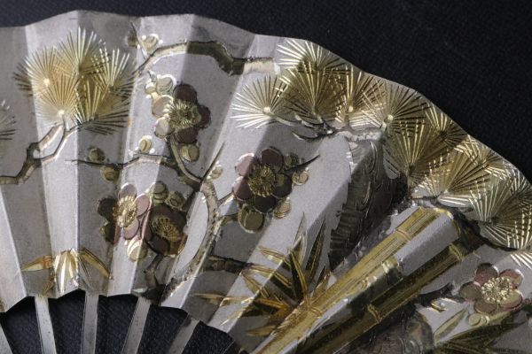 置物 扇 扇子 純銀 工芸 末廣 Yahoo!オークション 金属工芸 銀製品