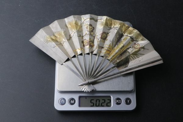 置物 扇 扇子 純銀 工芸 末廣 Yahoo!オークション 金属工芸 銀製品