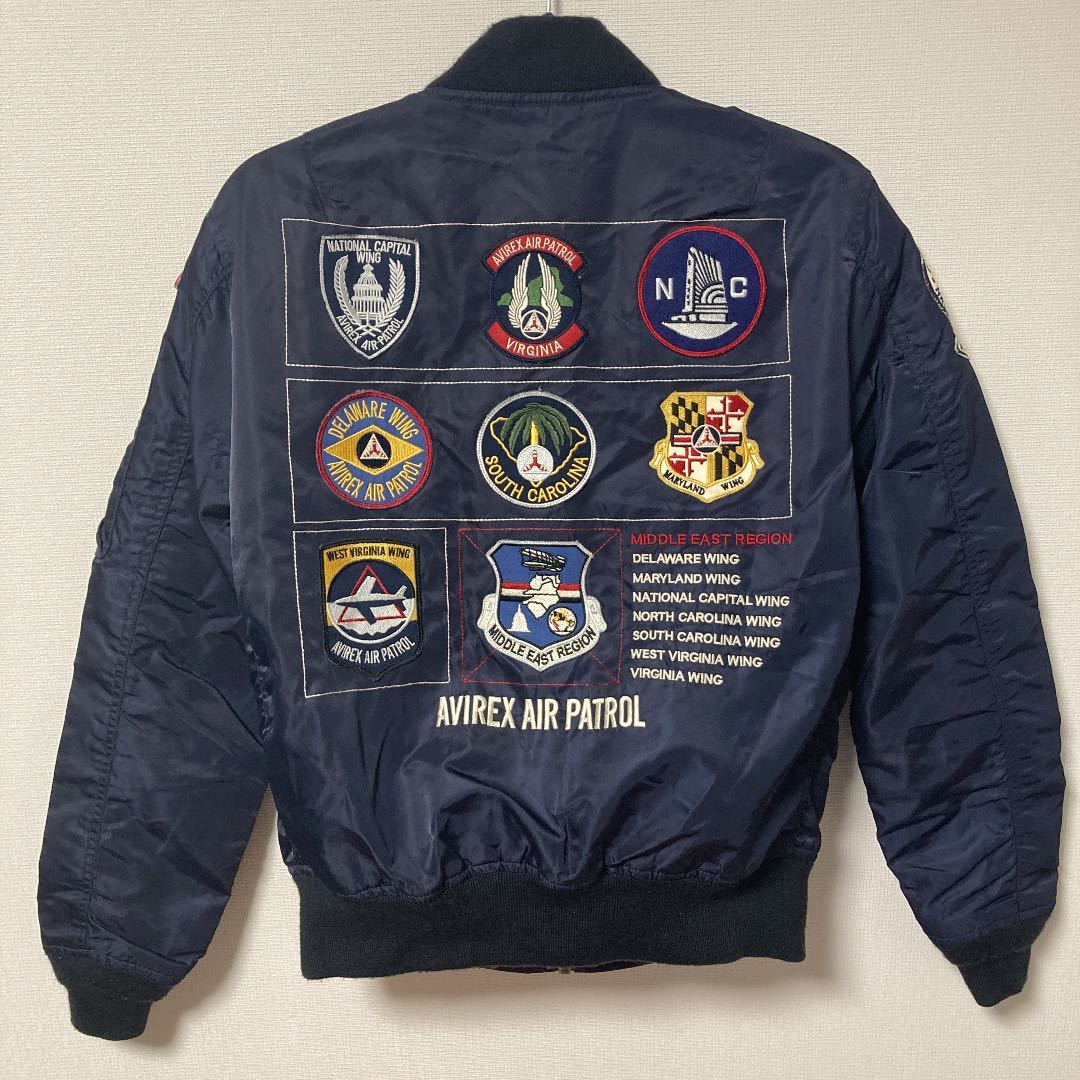 1円スタート AVIREX MA-1 L-2 フライトジャケット ネイビー ワッペン