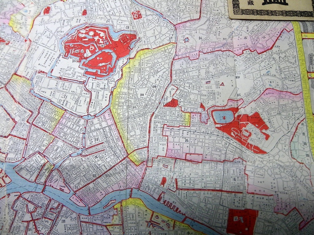 ☆F04明治30年（1897）銅版摺り古地図「東京全図」全1舗/