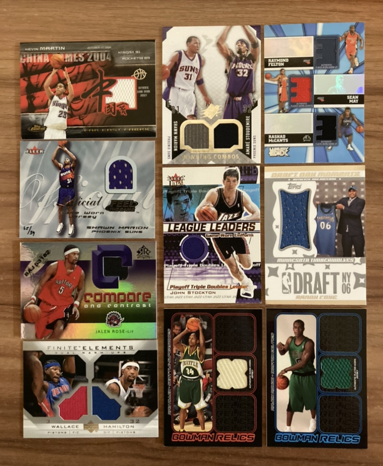 NBAコレクション処分!!ジャージカード10枚セット!!デュアルジャージ 