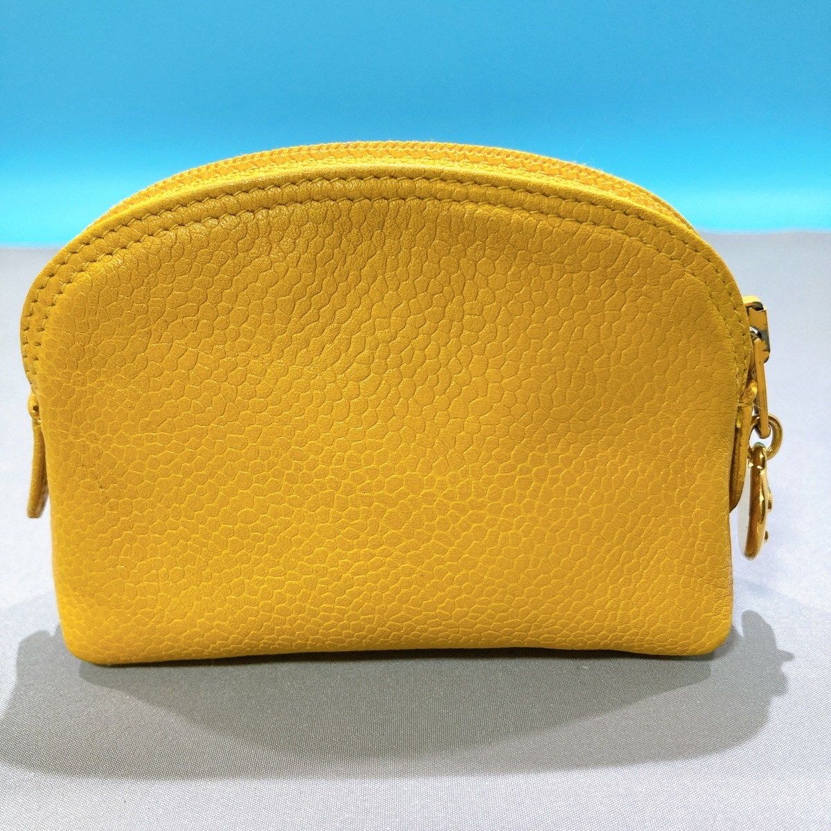 M1441 1円 美品 CHANEL シャネル キャビアスキン ココ マーク ポーチ 
