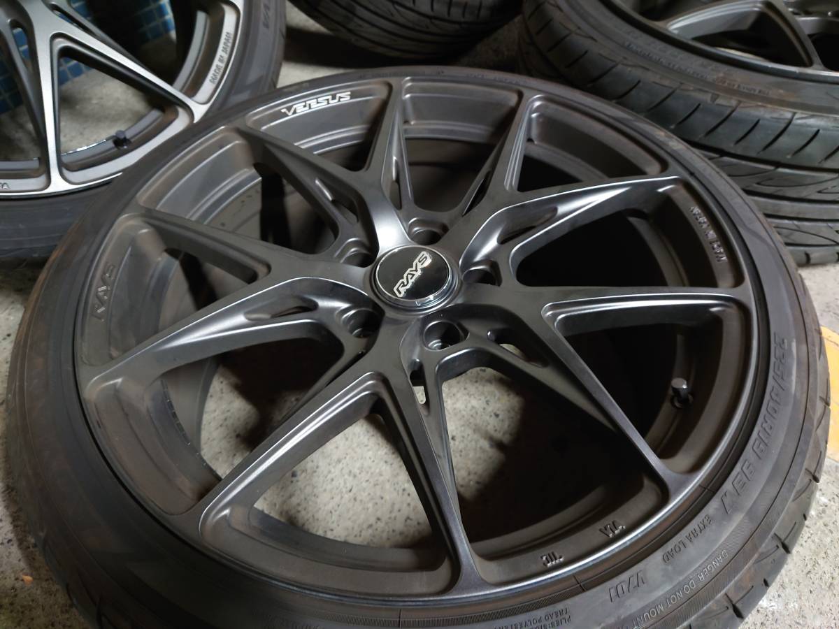 ☆バリ溝☆【美品】RAYS VERSUS VV21S 8.5J＋45 19インチ ADVAN FLEVA V701