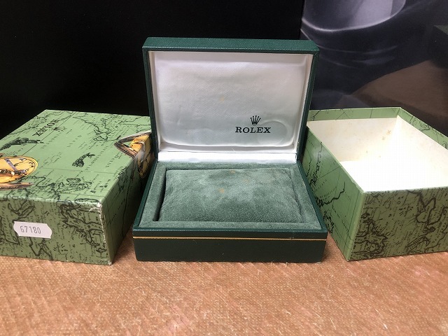 ロレックス オイスターパーペチュアル 67180 シール付 純正 箱 ボックス Watch Box ケース 地図 レディース 緑 グリーン 時計 付属品 ROLEX