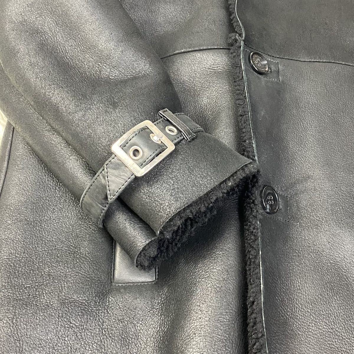 希少！XXLサイズ ヒューゴボス 『大人の風格』HUGO BOSS レザーコート 