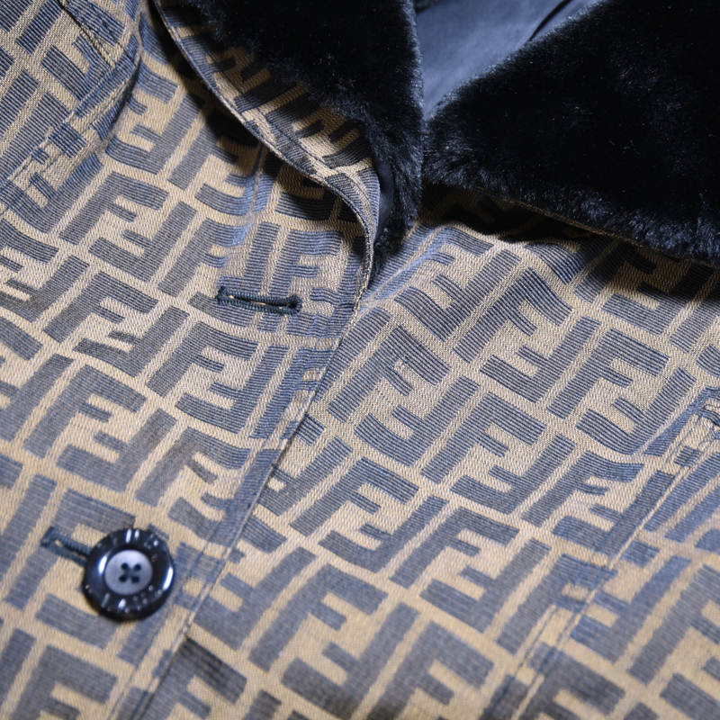 1円 未使用 極美品 FENDI フェンディ ズッカ柄 トレンチコート M・L 11 