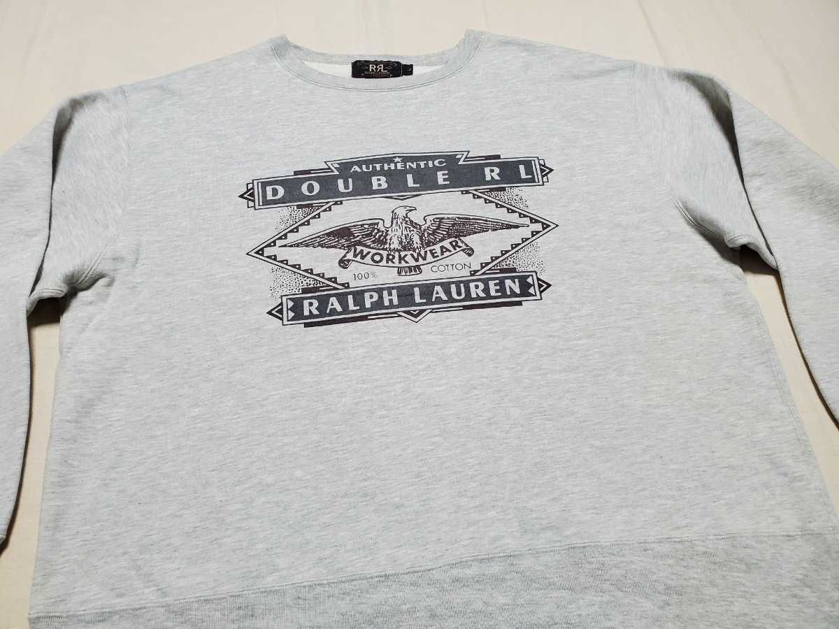 □【希少】90´s～♪ VINTAGE RRL イーグル プリント 霜降りグレー 