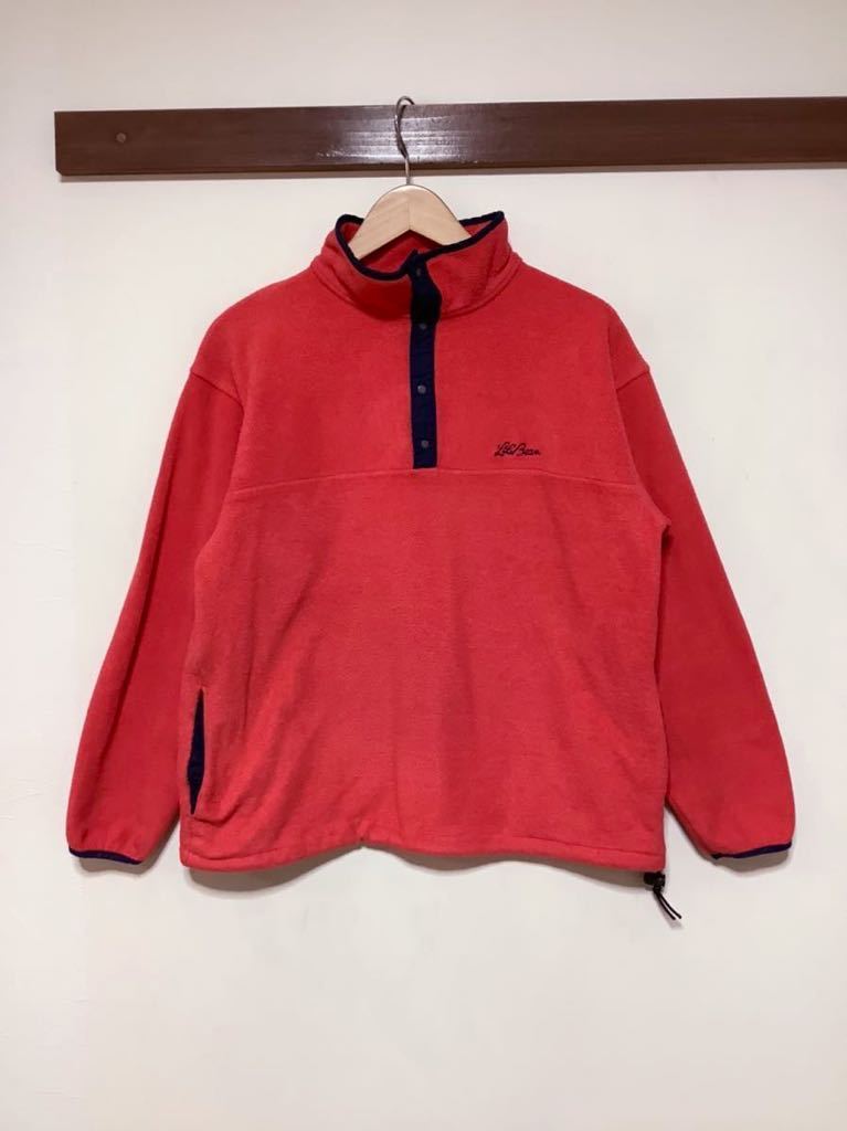 の898 L.L.Bean エルエルビーン ハーフスナップ フリース ピンクレッド